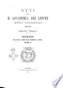 Atti della R. accademia dei Lincei. Memorie della Classe di scienze fisiche, matematiche e naturali