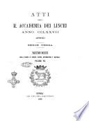 Atti della R. accademia dei Lincei. Memorie della Classe di scienze fisiche, matematiche e naturali