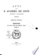 Atti della R. accademia dei Lincei. Memorie della Classe di scienze fisiche, matematiche e naturali