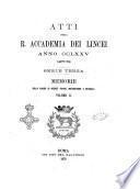 Atti della R. accademia dei Lincei. Memorie della Classe di scienze fisiche, matematiche e naturali