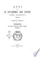 Atti della R. Accademia dei Lincei. Memorie della classe di scienze morali, storiche e filologiche
