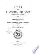 Atti della R. Accademia dei Lincei. Memorie della classe di scienze morali, storiche e filologiche
