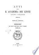 Atti della R. Accademia dei Lincei. Memorie della classe di scienze morali, storiche e filologiche