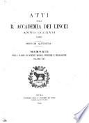 Atti della R. Accademia dei Lincei. Memorie della classe di scienze morali, storiche e filologiche