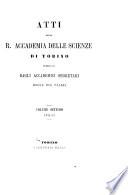 Atti della R. Accademia delle scienze di Torino