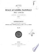Atti della R. Accademia nazionale dei Lincei. Rendiconto dell'adunanza solenne ...
