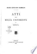 Atti della R. Università di Genova pubblicati per decreto ed a spese del Municipio di Genova