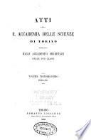 Atti della Reale Accademia delle scienze di Torino