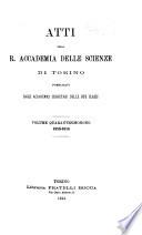 Atti della Reale Accademia delle scienze di Torino
