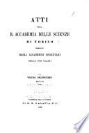 Atti della Reale Accademia delle scienze di Torino