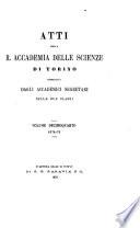 Atti della Reale accademia delle scienze di Torino
