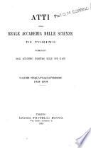 Atti della Reale Accademia delle scienze di Torino