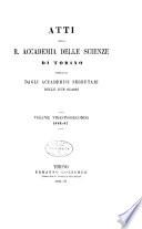 Atti della Reale Accademia delle scienze di Torino