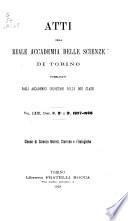 Atti della Reale accademia delle scienze di Torino