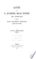 Atti della Reale Accademia delle scienze di Torino
