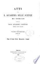 Atti della Reale Accademia delle scienze di Torino