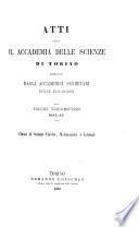 Atti della Reale accademia delle scienze di Torino