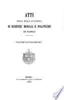 Atti della Reale accademia di scienze morali e politiche di Napoli