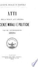 Atti della Reale accademia di scienze morali e politiche