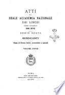 Atti della Reale accademia nazionale dei Lincei. Rendiconti della Classe di scienze fisiche, matematiche e naturali
