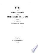 Atti della ... Riunione degli Scienziati Italiani