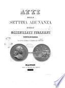 Atti della ... Riunione degli scienziati italiani tenuta in ...