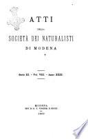 Atti della Società dei naturalisti di Modena