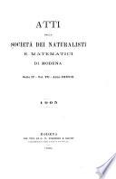 Atti della Società dei Naturalisti e Matematici di Modena