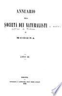 Atti della Società dei naturalisti e matematici di Modena