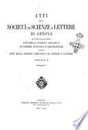 Atti della Società di scienze e lettere di Genova