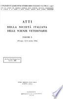 Atti della Società Italiana delle Scienze Veterinarie