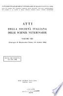 Atti della Società Italiana delle Scienze Veterinarie