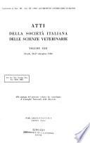 Atti della Società Italiana delle Scienze Veterinarie
