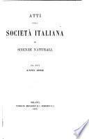 Atti della Società italiana di scienze naturali e del Museo civico di storia naturale di Milano