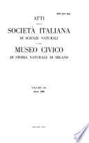 Atti della Società italiana di scienze naturali e del Museo civico di storia naturale di Milano