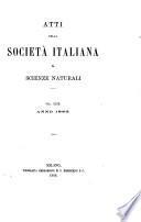 Atti della Società italiana di scienze naturali e del Museo civico di storia naturale di Milano
