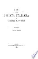 Atti della Società italiana di scienze naturali e del Museo civico di storia naturale in Milano