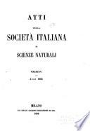 Atti della Società italiana di scienze naturali e del Museo civico di storia naturale in Milano
