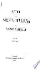 Atti della Società italiana di scienze naturali e del Museo civico di storia naturale in Milano