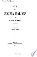 Atti della Società Italiana di Scienze Naturali e del Museo Civico di Storia Naturale in Milano