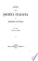 Atti della Società italiana di scienze naturali e del Museo civico di storia naturale in Milano