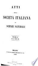Atti della Società italiana di scienze naturali