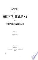 Atti della Società italiana di scienze naturali