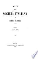 Atti della Società italiana di scienze naturali