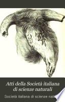 Atti della Società italiana di scienze naturali