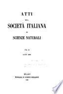 Atti della Società italiana di scienze naturali