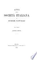 Atti della Società italiana di scienze naturali