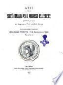 Atti della Società italiana per il progresso delle scienze