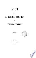 ATTI DELLA SOCIETA LIGURE DI STORIA PATRIA