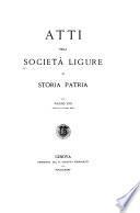 Atti della Società ligure di storia patria